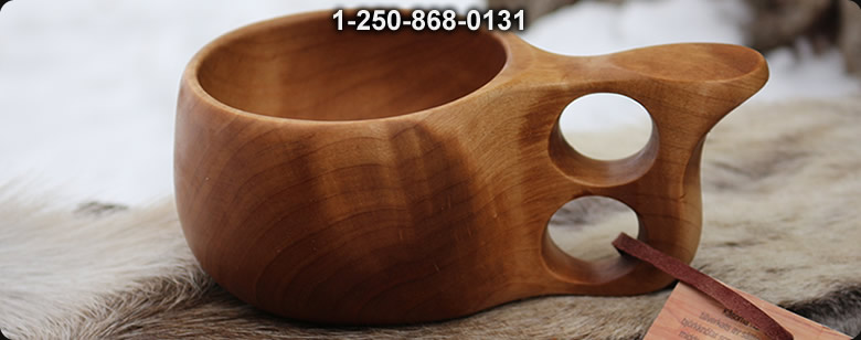 Finnish Lappland Kuksa Bone Handle Bowl - Bushcraft Ontario