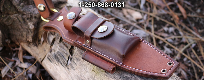 Black Leather Folding Knife Pouch - Bushcraft Ontario